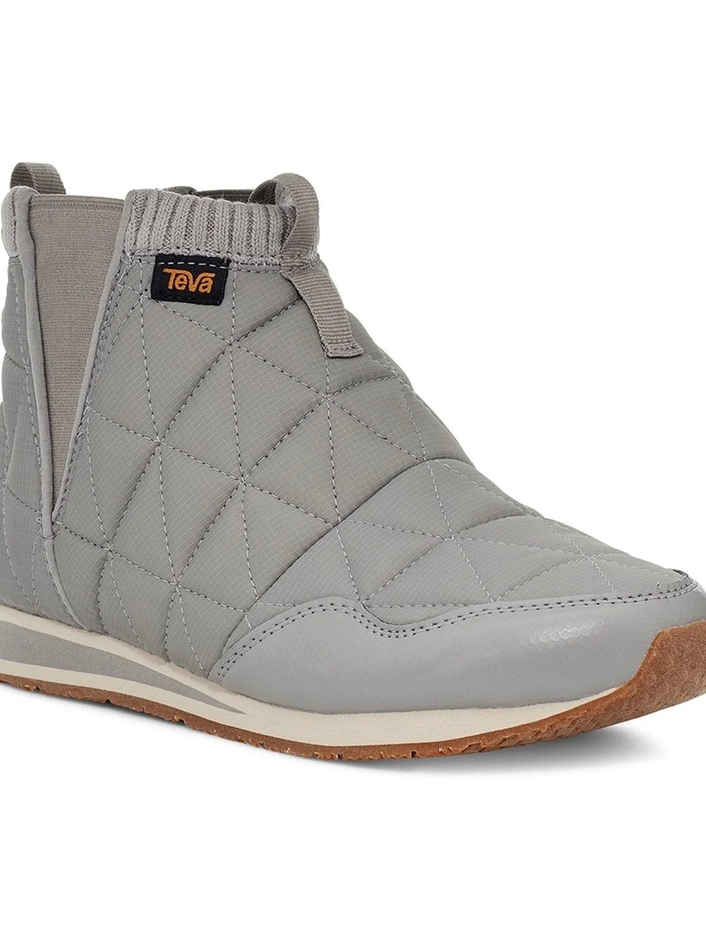 Teva Quilted Slip-On Bootie in Light Gray with Tan Sole